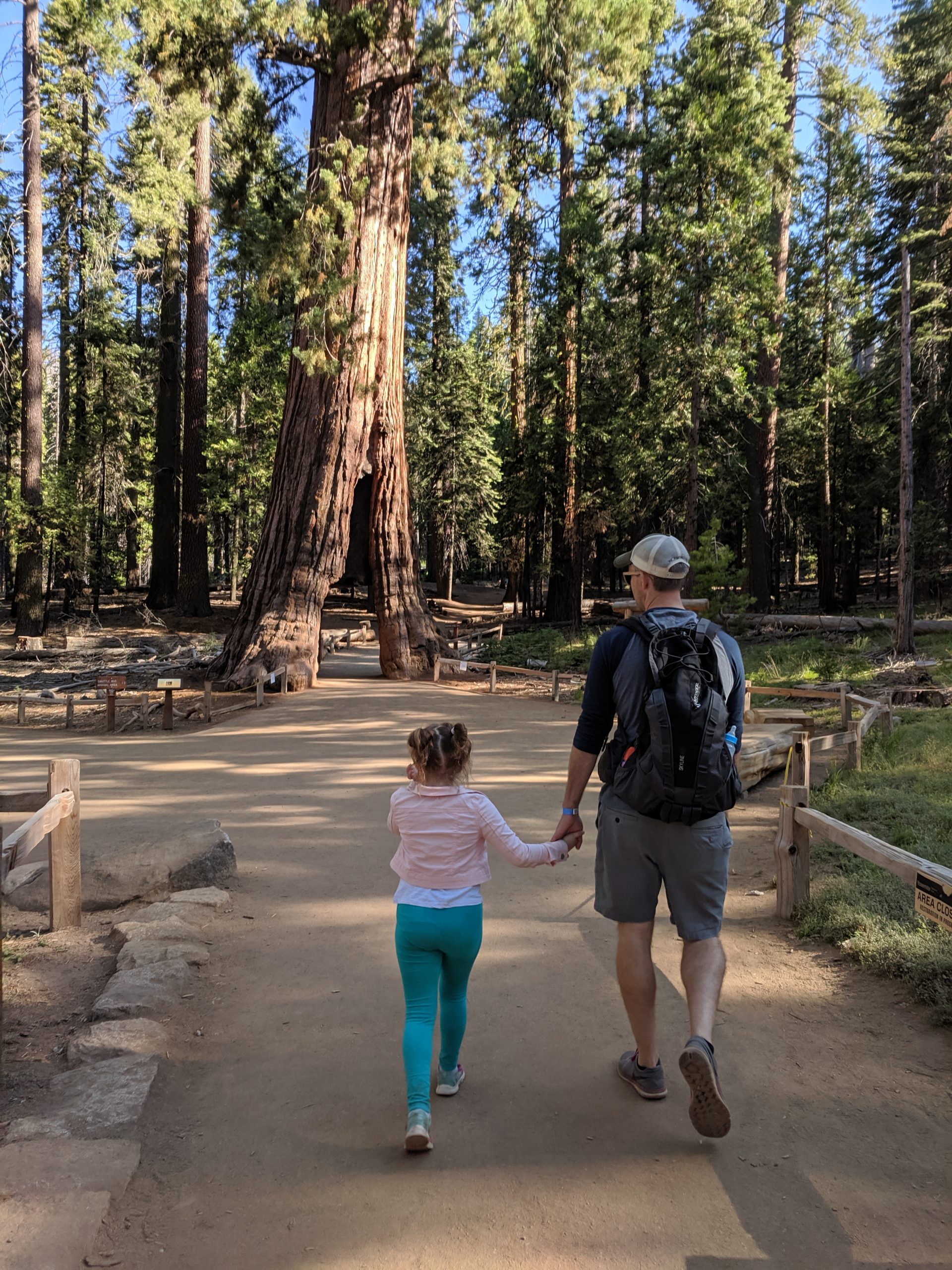 Father and daugther walk in the Park