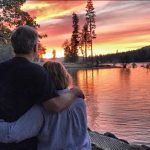 Couple watching sunset